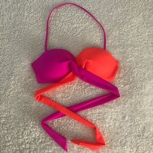 Victoria’s Secret PINK neon wrap around bikini top